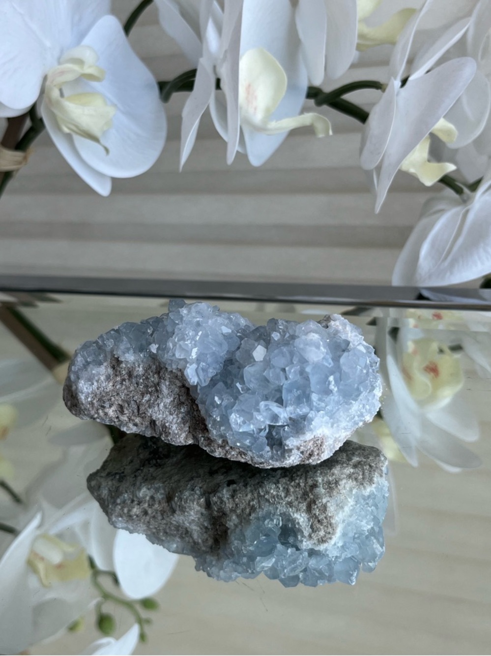 Raw Madagascar Blue Celestite Cluster - Picture 4 of 9